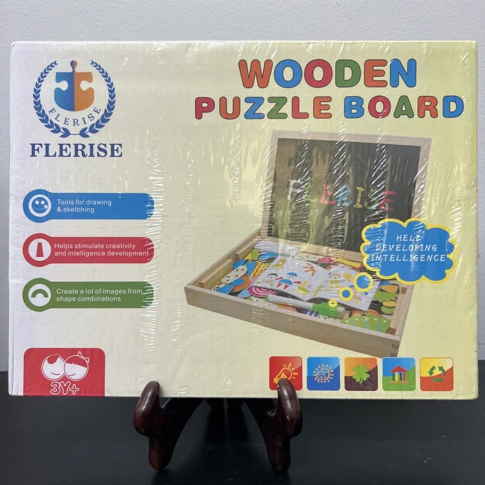 Flerise Educational Wooden Puzzle Board Stimulate Creativity Intelligence‎ New!
